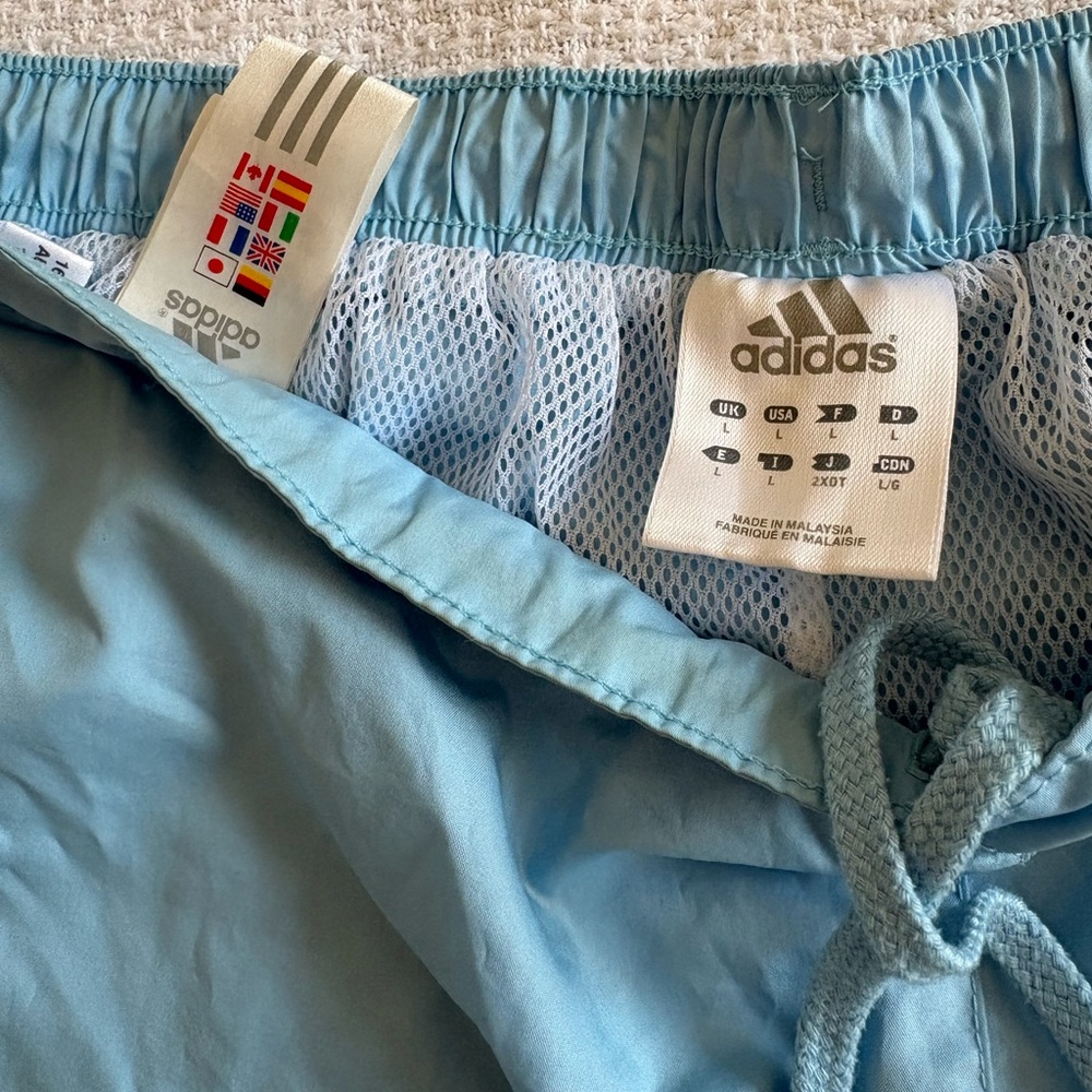 Adidas Sky Blue Mesh-Lined Shorts